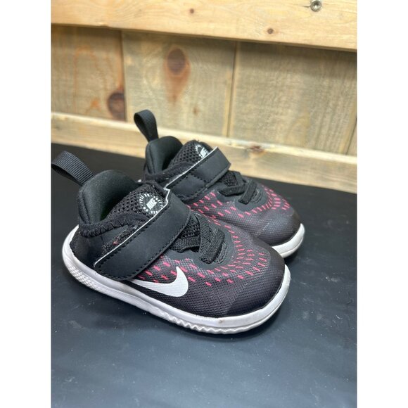Nike Free Run Sneakers Black & Red Infant Toddler Size 5C AH3456-001 - Picture 1 of 6